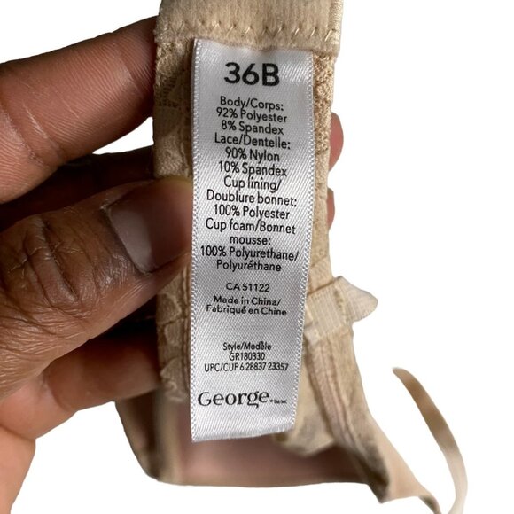 George Women's Cream Floral Laced Lightly Lined Padded Bra - Picture 5 of 7